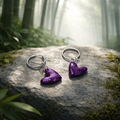 Purple Glittery Polymer Clay Hearts