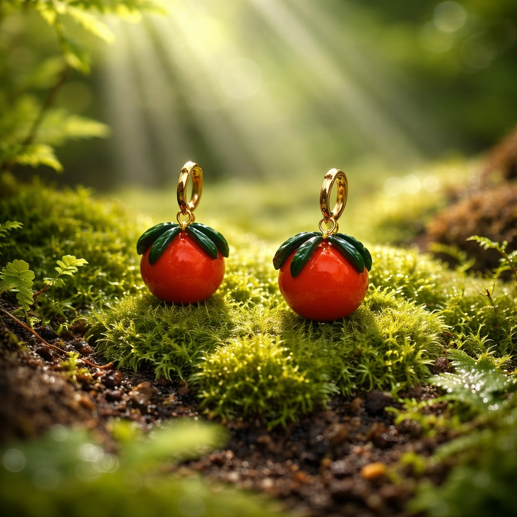 Fresh Tomato Polymer Clay Handcrafted Earrings
