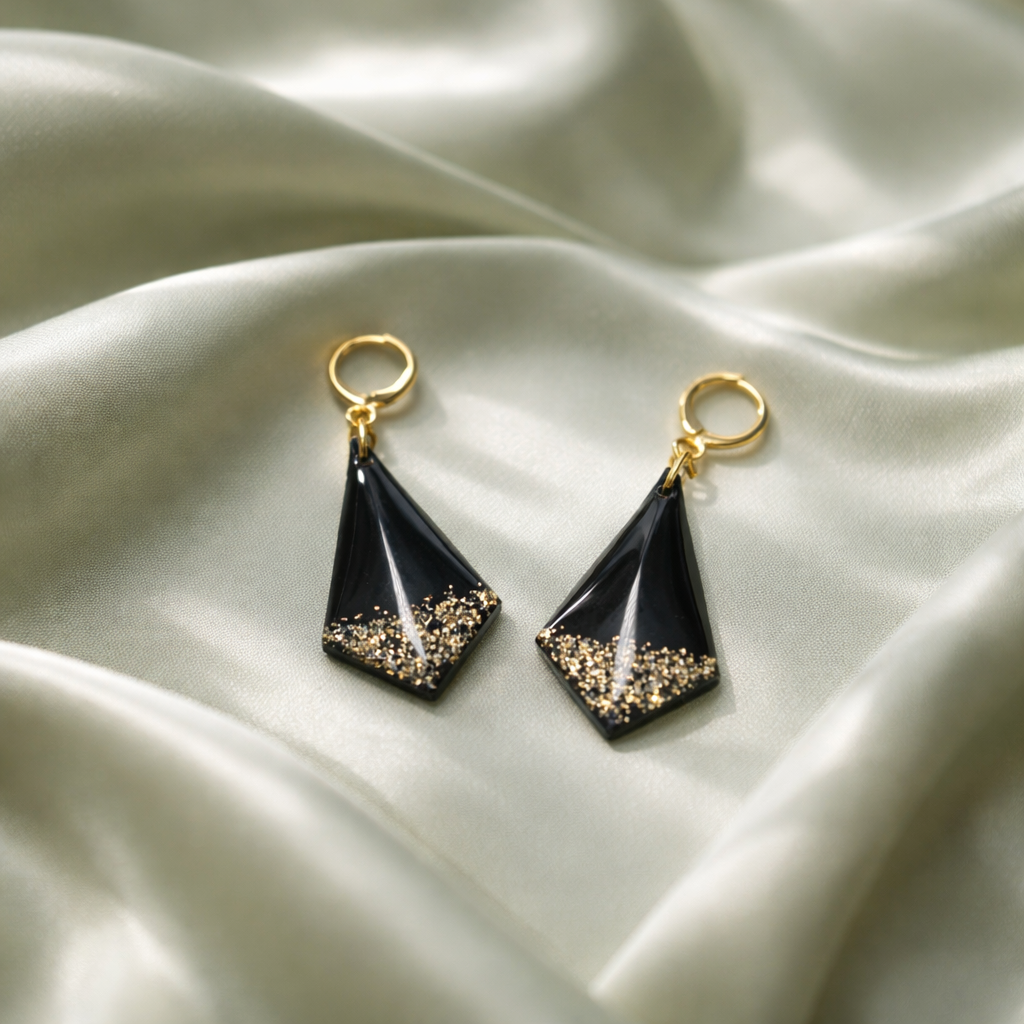 Black and Gold Polymer Clay Dress Me Up Dangles