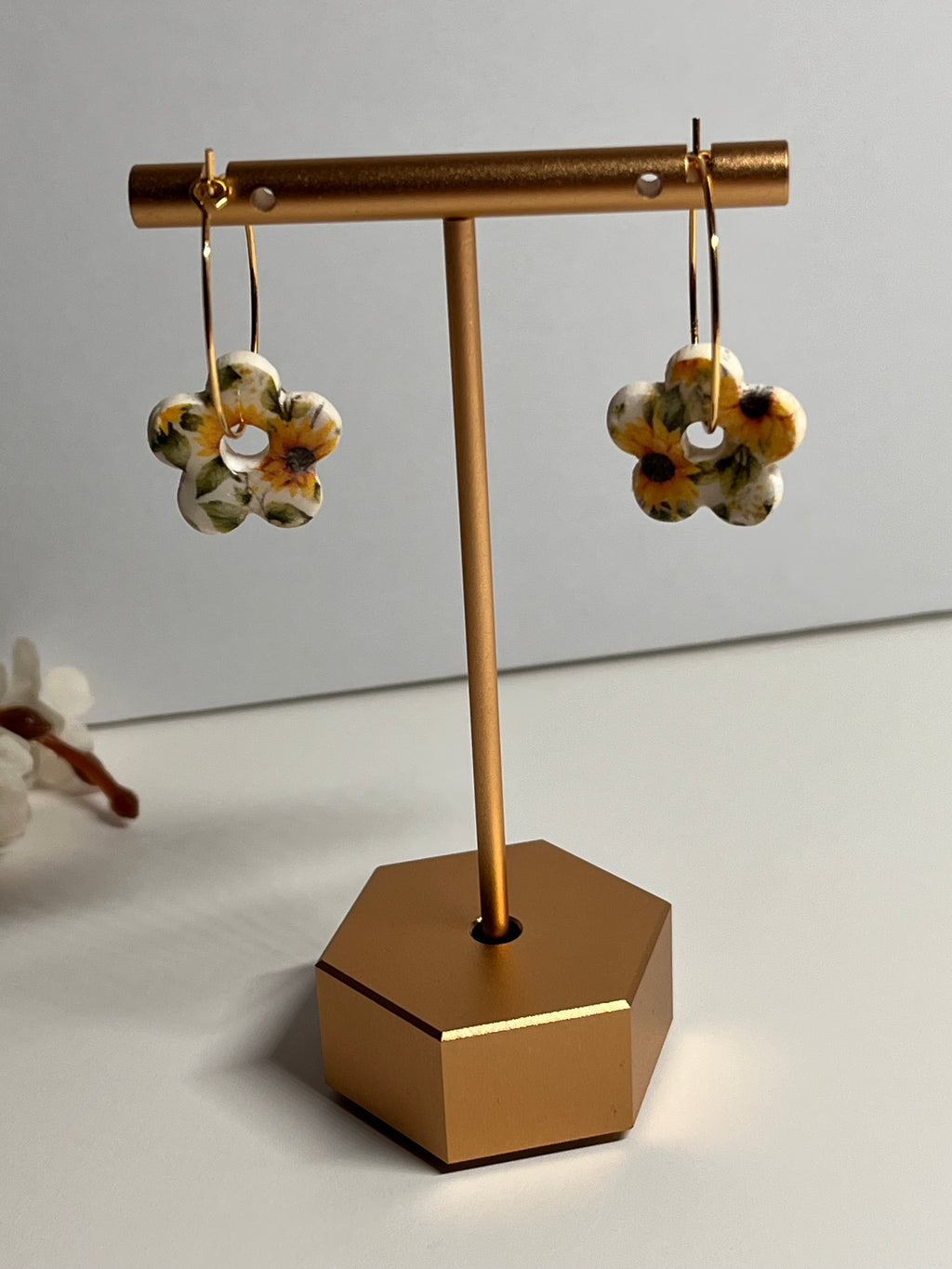 Sunflower Polymer Clay Handcrafted Dangle Earrings