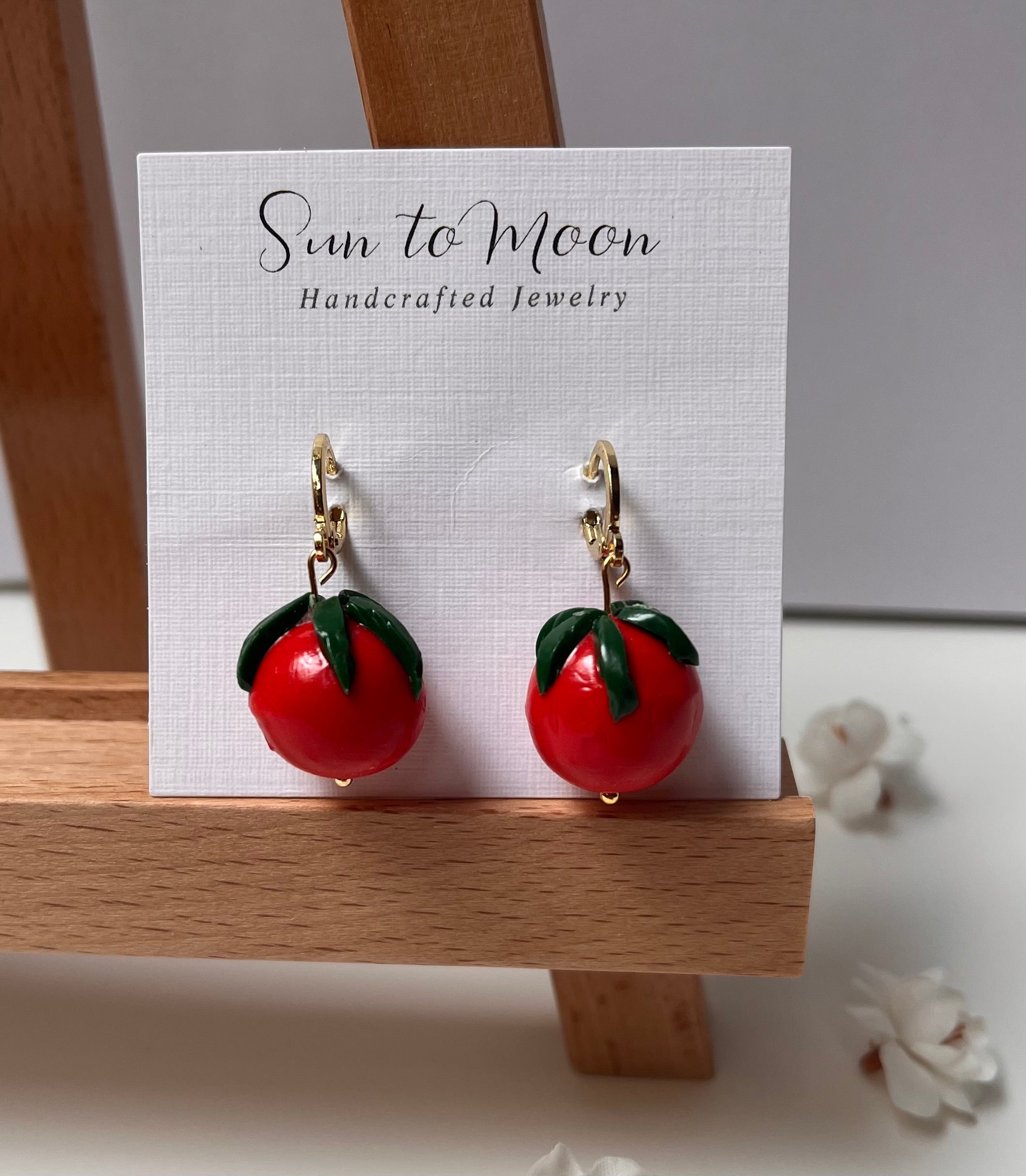 Fresh Tomato Polymer Clay Handcrafted Earrings