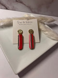 Ribbon Candy Polymer Clay Drop Earrings
