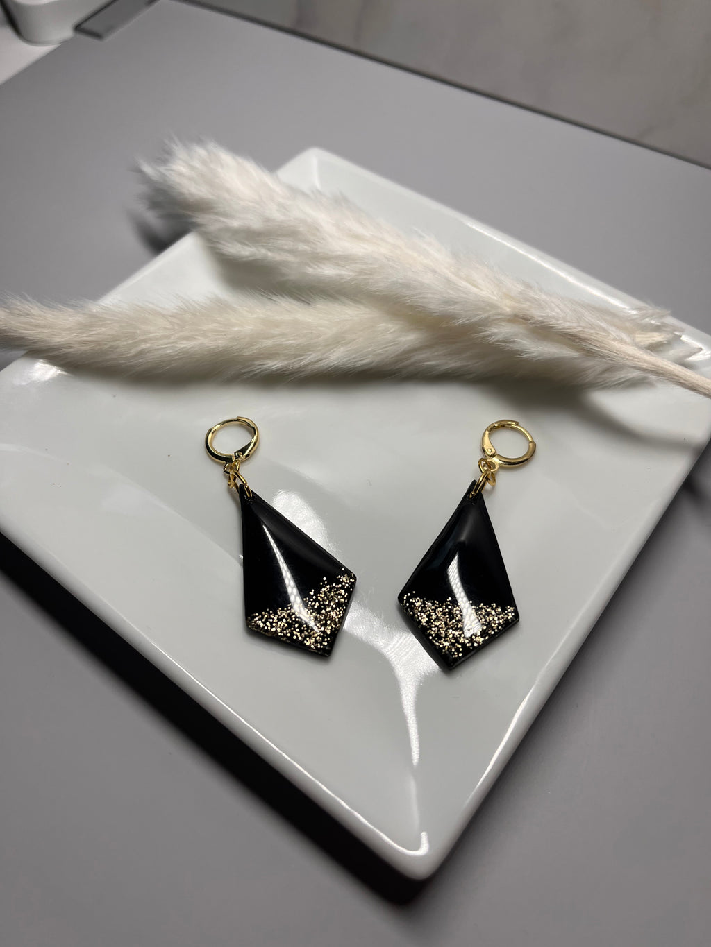 Black and Gold Polymer Clay Dress Me Up Dangles