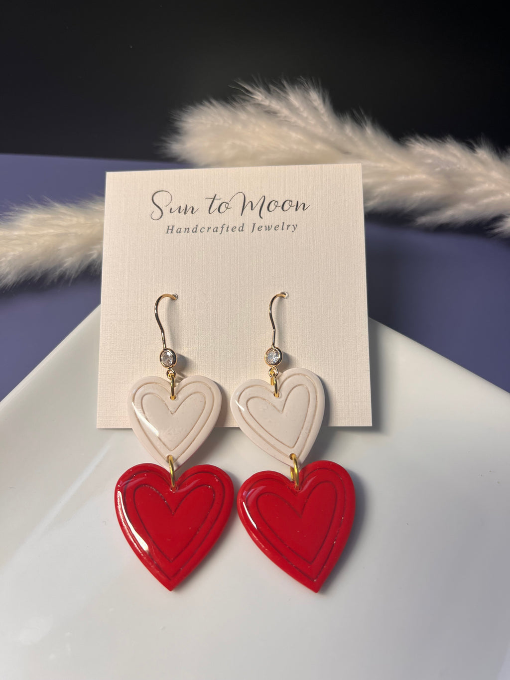 Double the Heart Polymer Clay Dangles
