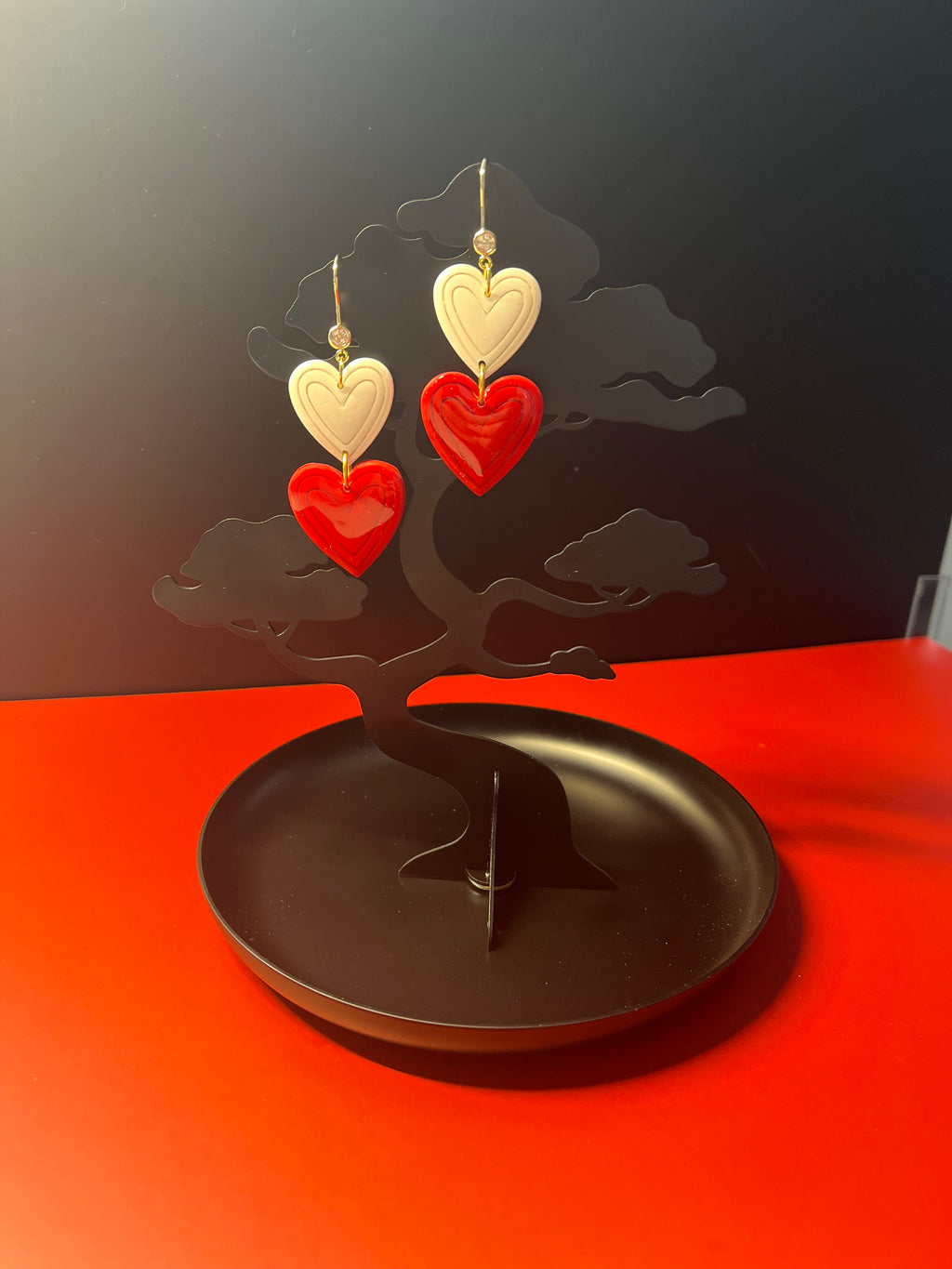 Double the Heart Polymer Clay Dangles