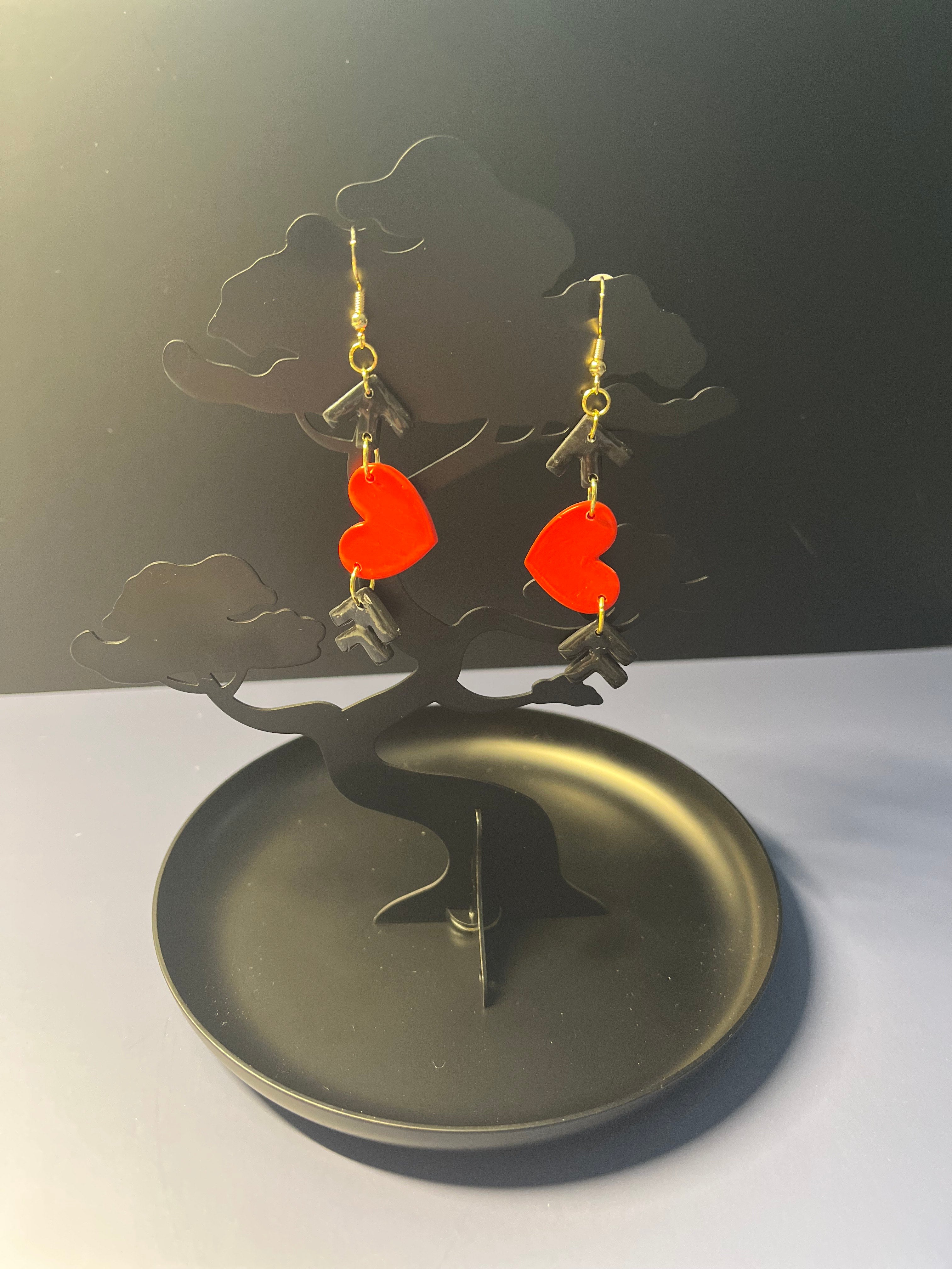 Heart and Arrow Polymer Clay Dangles
