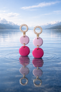 Purple and Pink CZ Circle Dangles