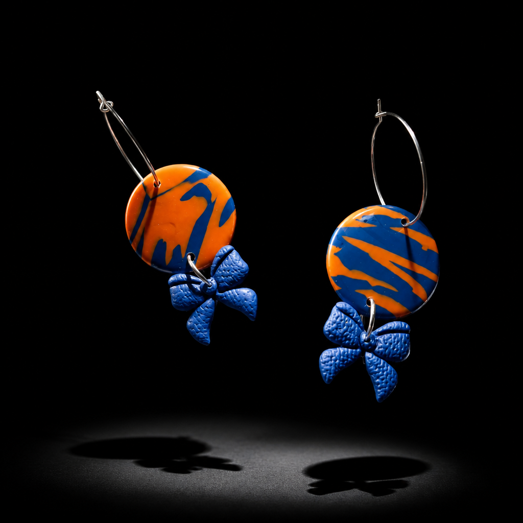 NY Knicks Dangle Hoop Earrings