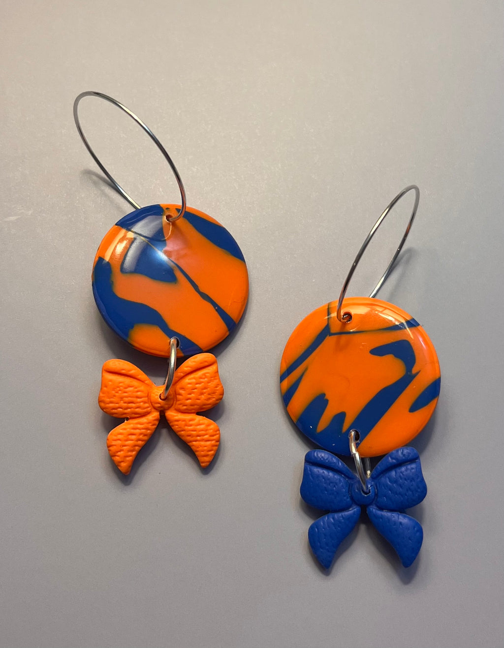 NY Knicks Dangle Hoop Earrings